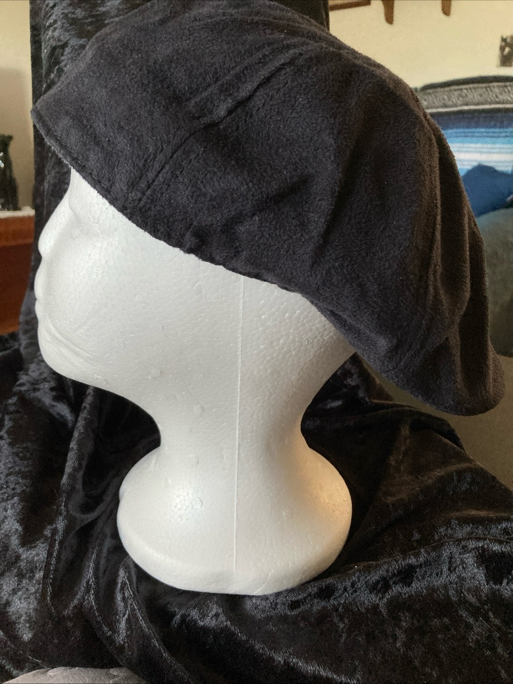 Men’s Black Preppy Newsboy Hat L/XL
